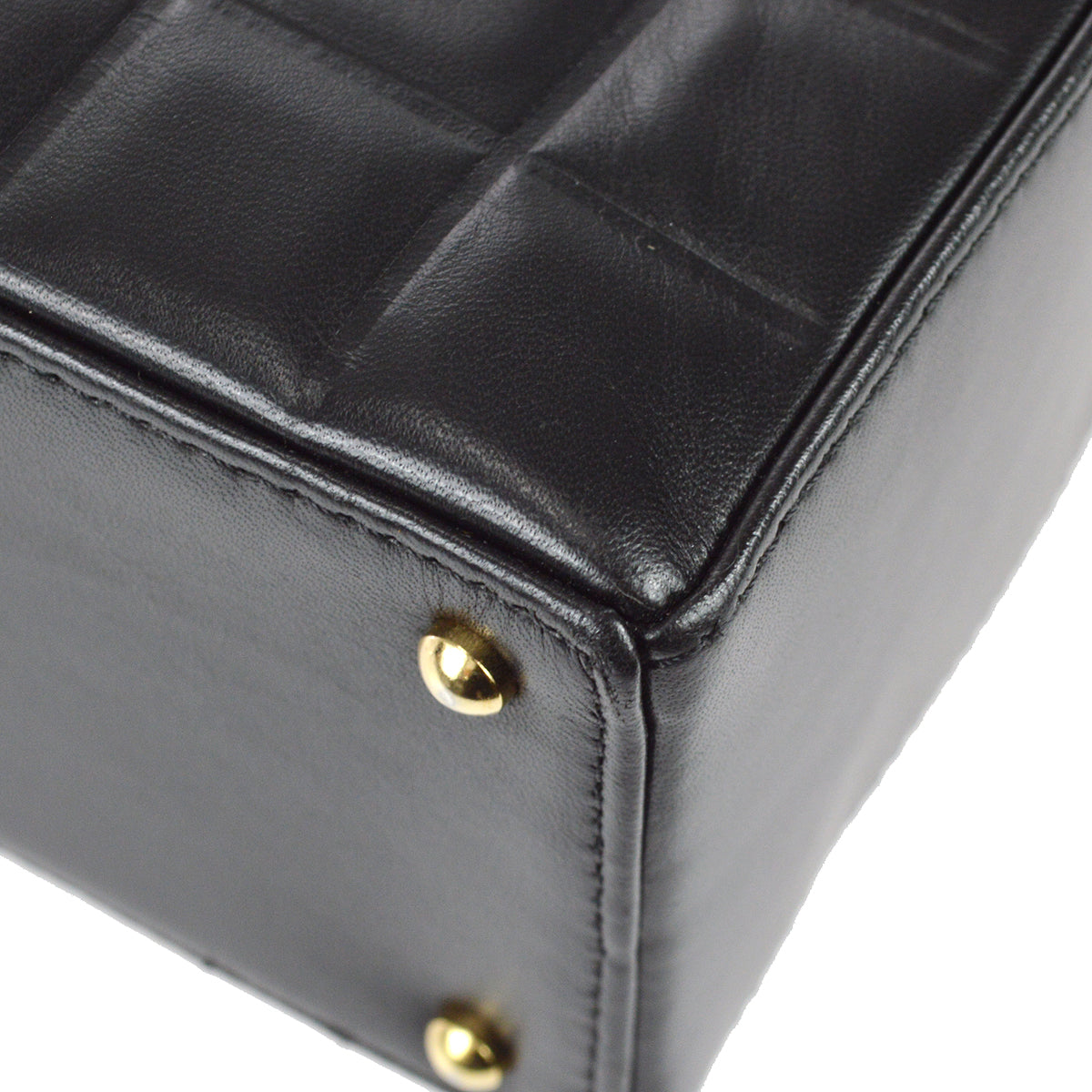 Chanel Choco Bar Tote Handbag Black Lambskin