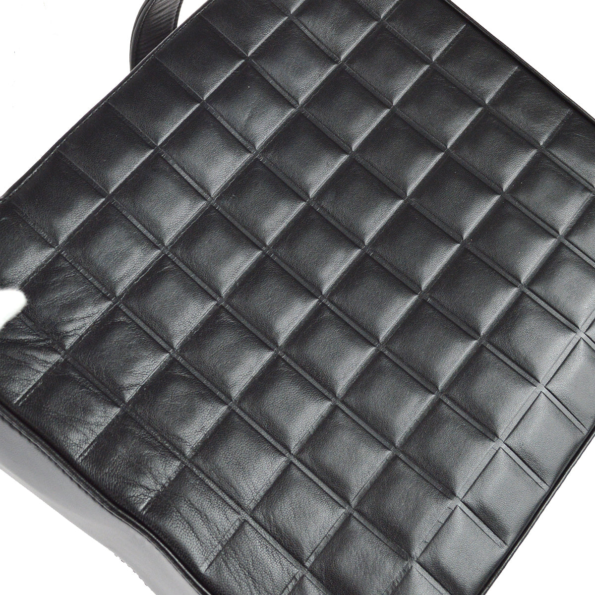 Chanel Choco Bar Tote Handbag Black Lambskin