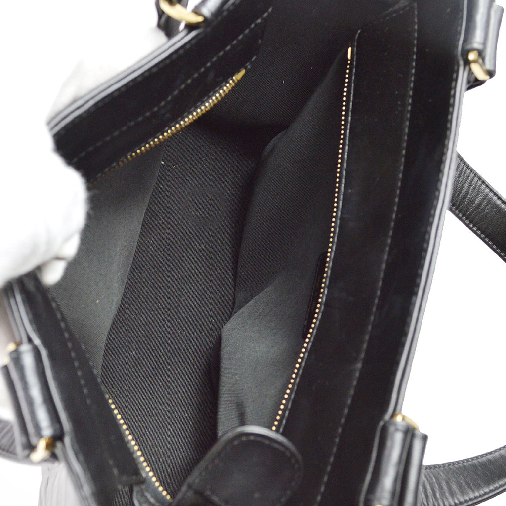 Chanel Choco Bar Tote Handbag Black Lambskin