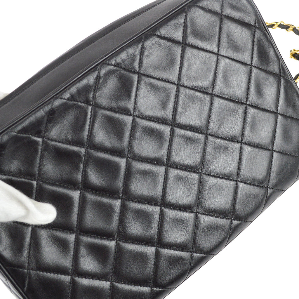 Chanel 1994-1996 Pocket Camera Bag Large Black Lambskin