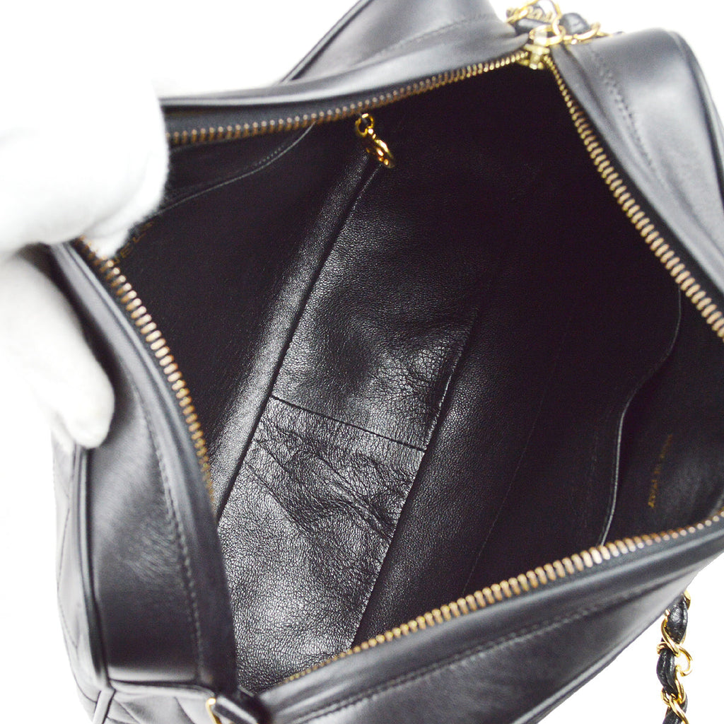 Chanel 1994-1996 Pocket Camera Bag Large Black Lambskin
