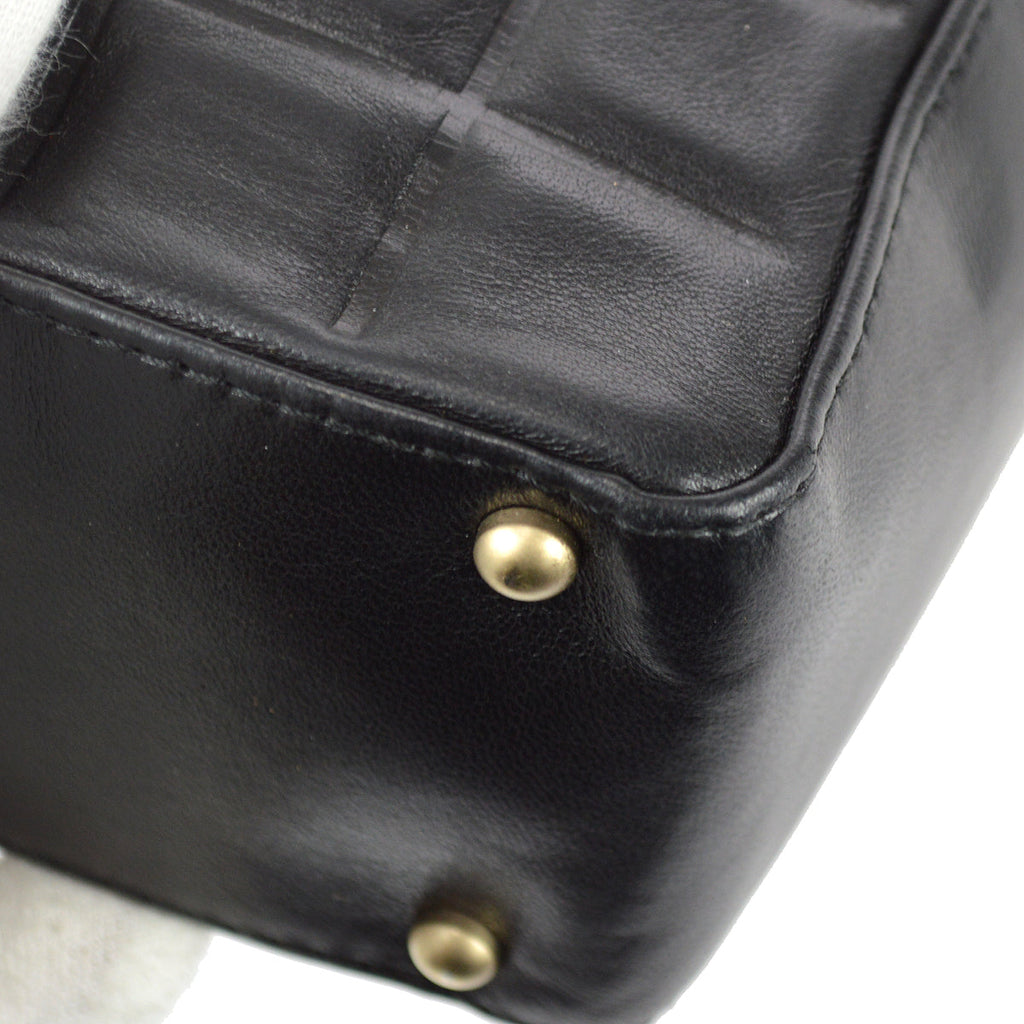 Chanel 2003-2004 Choco Bar Shoulder Bag Black Lambskin