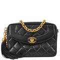Chanel 1991-1994 Pocket Camera Bag Mini Black Lambskin