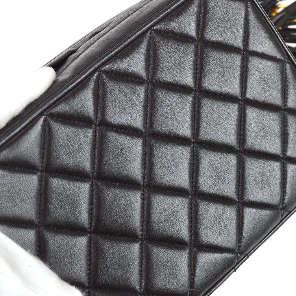 Chanel 1991-1994 Pocket Camera Bag Mini Black Lambskin