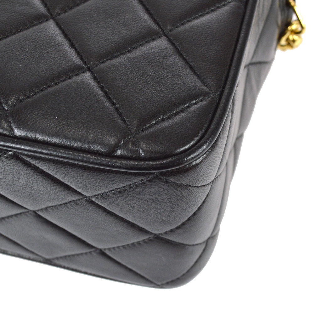 Chanel 1991-1994 Pocket Camera Bag Mini Black Lambskin