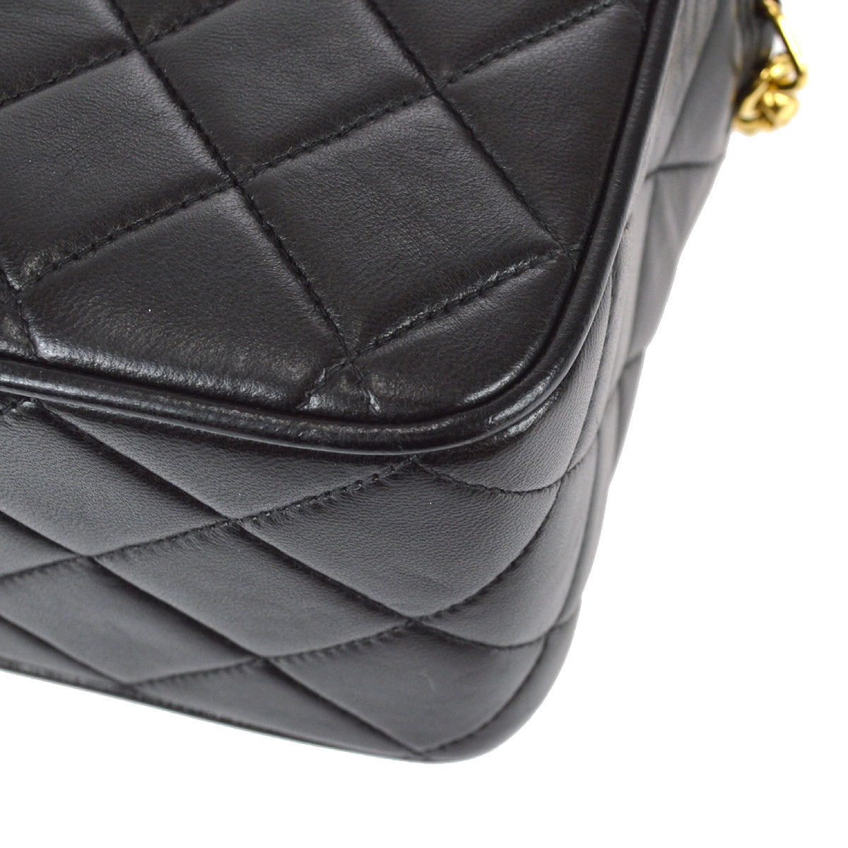 Chanel 1991-1994 Pocket Camera Bag Mini Black Lambskin