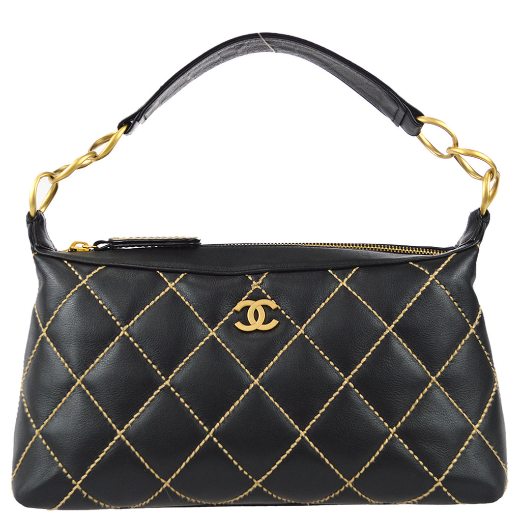 Chanel 2004-2005 Wild Stitch Handbag Black Calfskin
