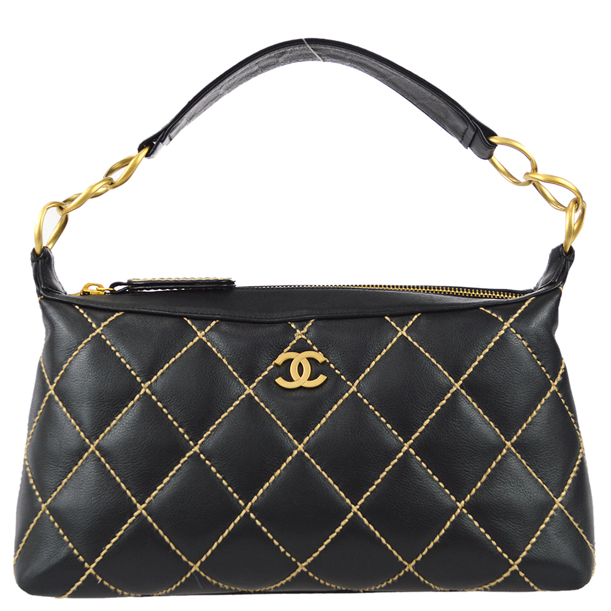 Chanel 2004-2005 Wild Stitch Handbag Black Calfskin