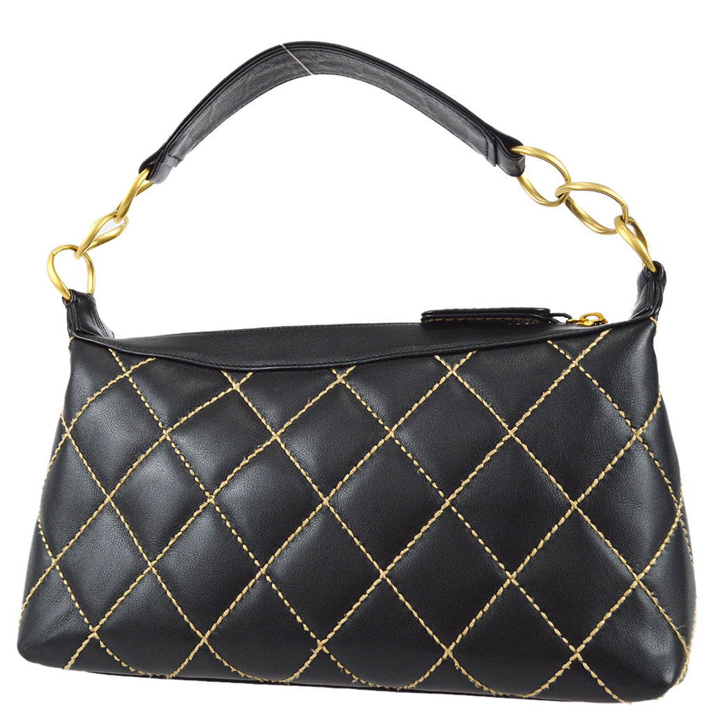 Chanel 2004-2005 Wild Stitch Handbag Black Calfskin