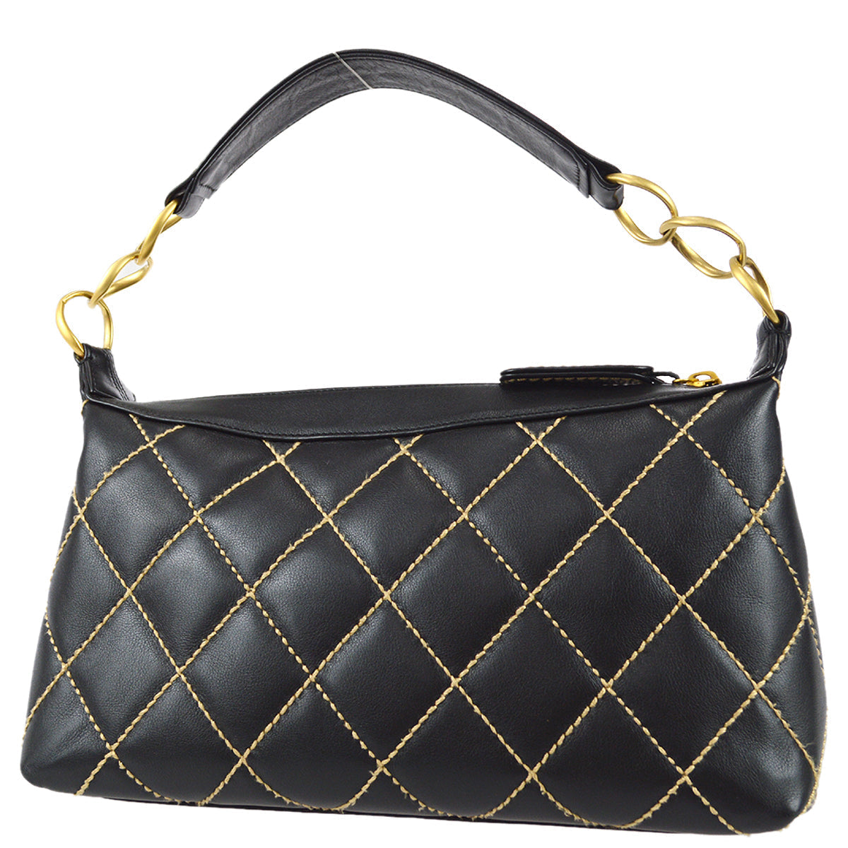 Chanel 2004-2005 Wild Stitch Handbag Black Calfskin