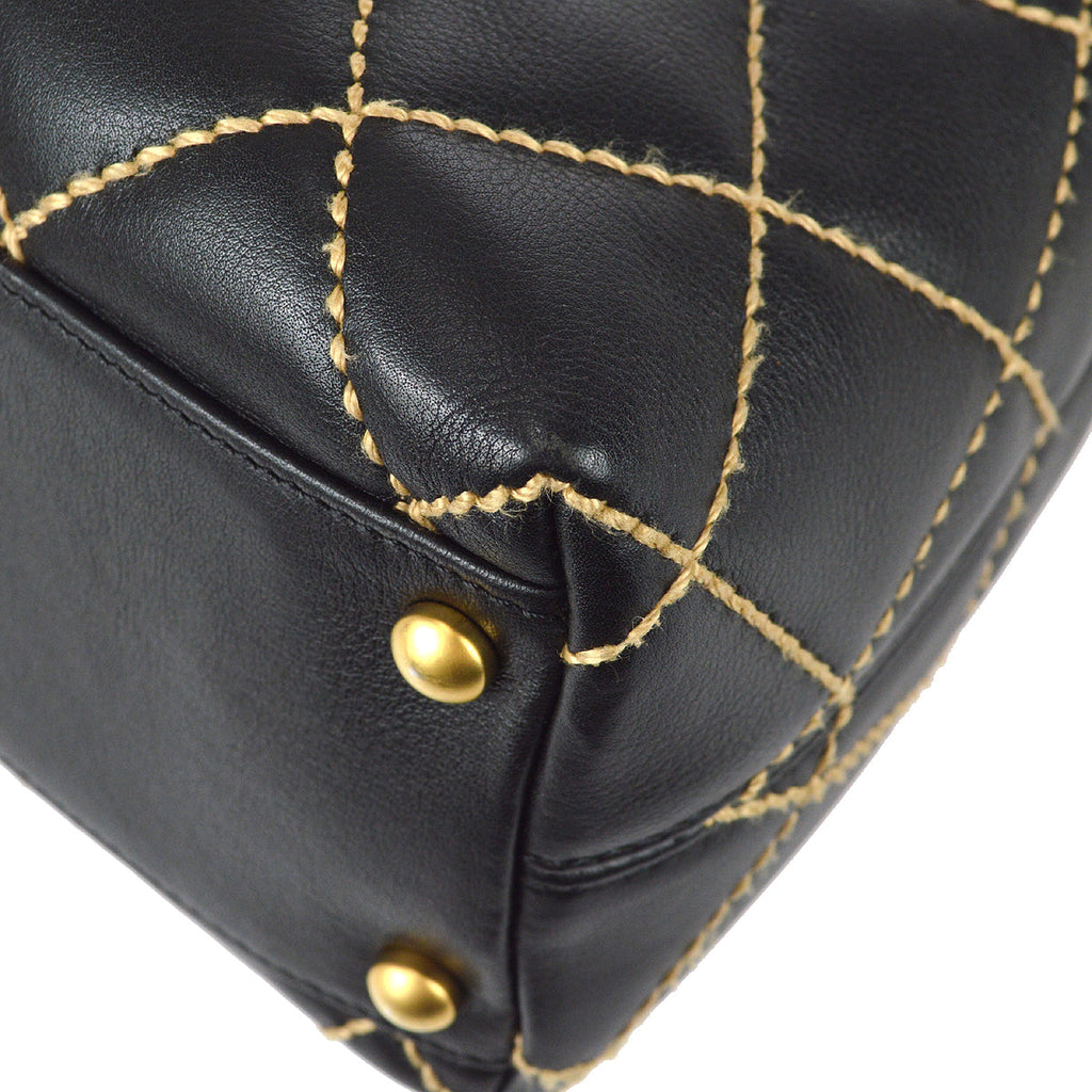 Chanel 2004-2005 Wild Stitch Handbag Black Calfskin