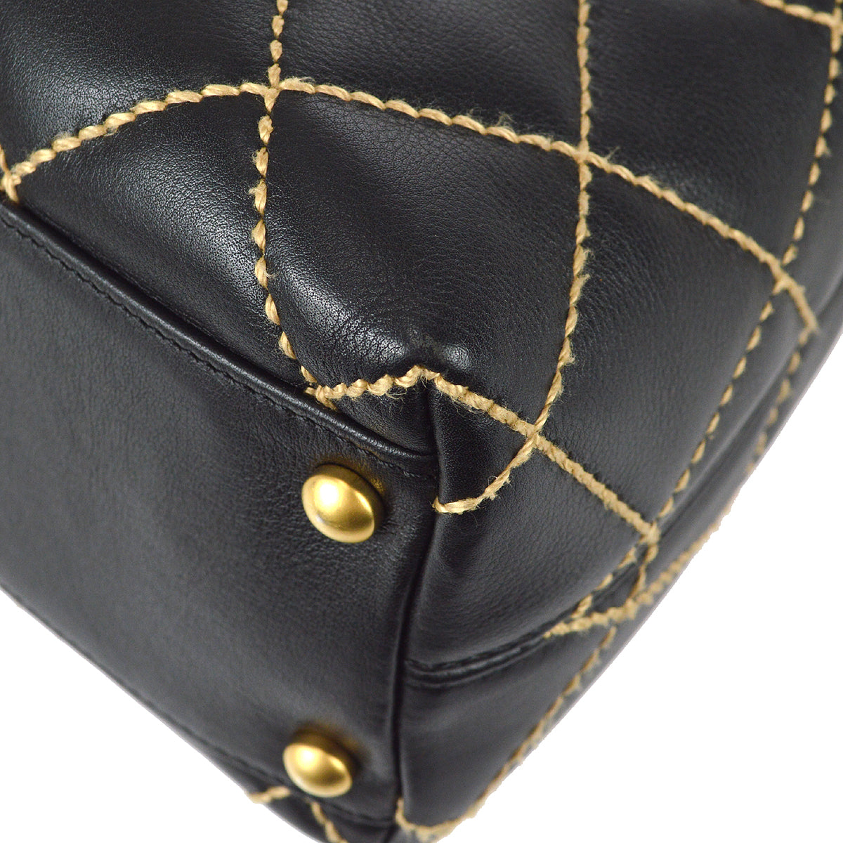 Chanel 2004-2005 Wild Stitch Handbag Black Calfskin