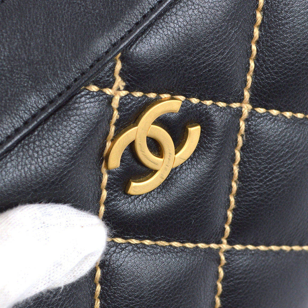 Chanel 2004-2005 Wild Stitch Handbag Black Calfskin