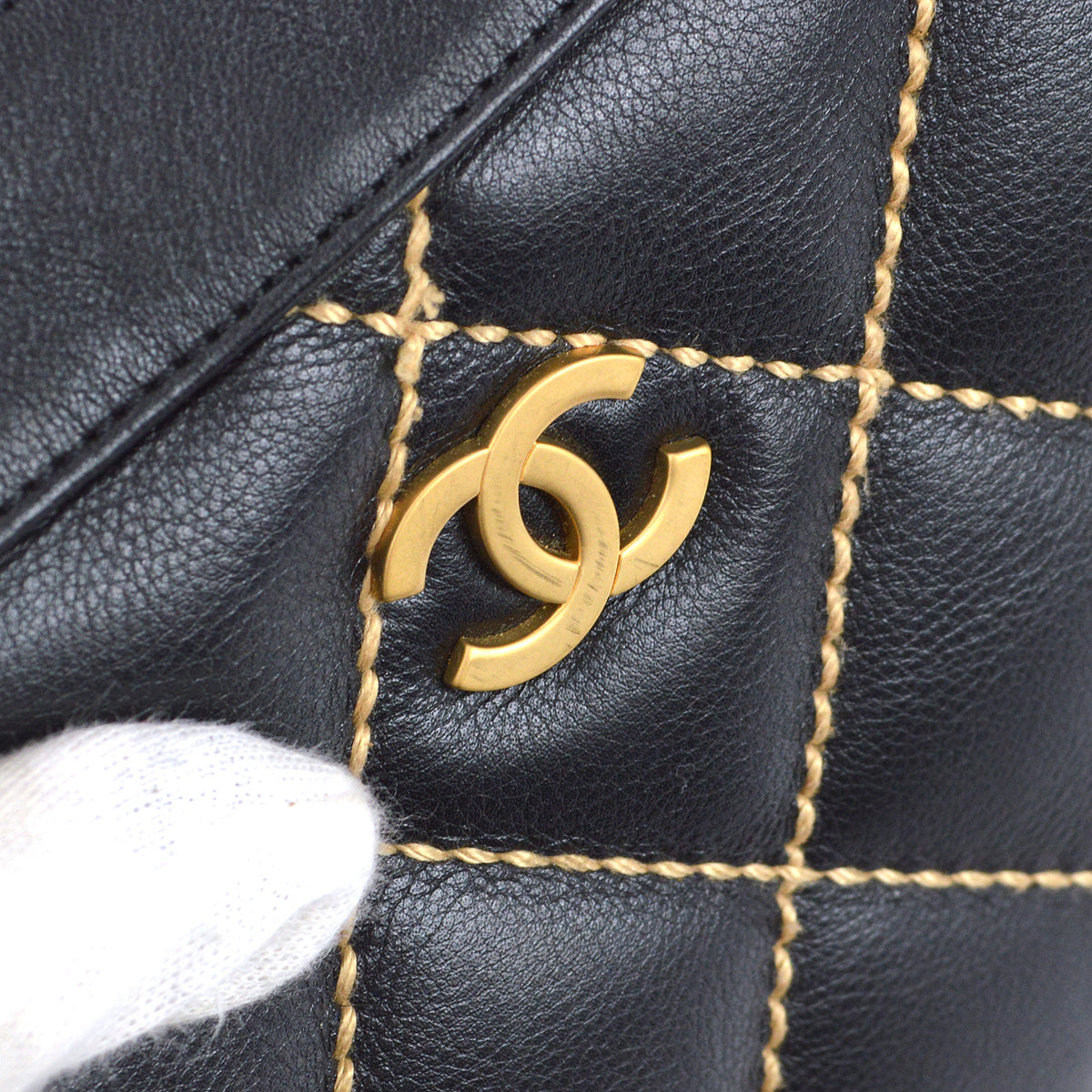 Chanel 2004-2005 Wild Stitch Handbag Black Calfskin