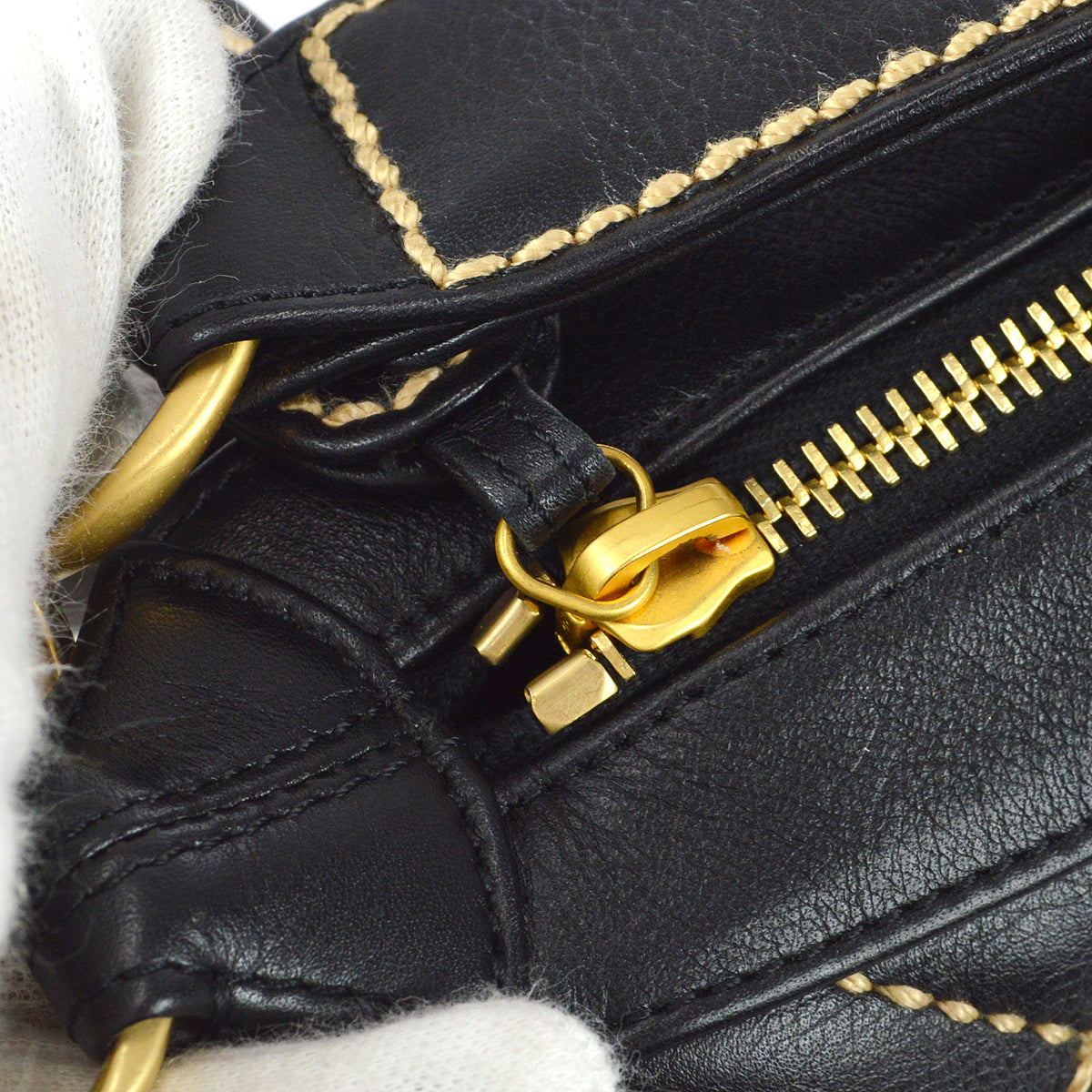Chanel 2004-2005 Wild Stitch Handbag Black Calfskin