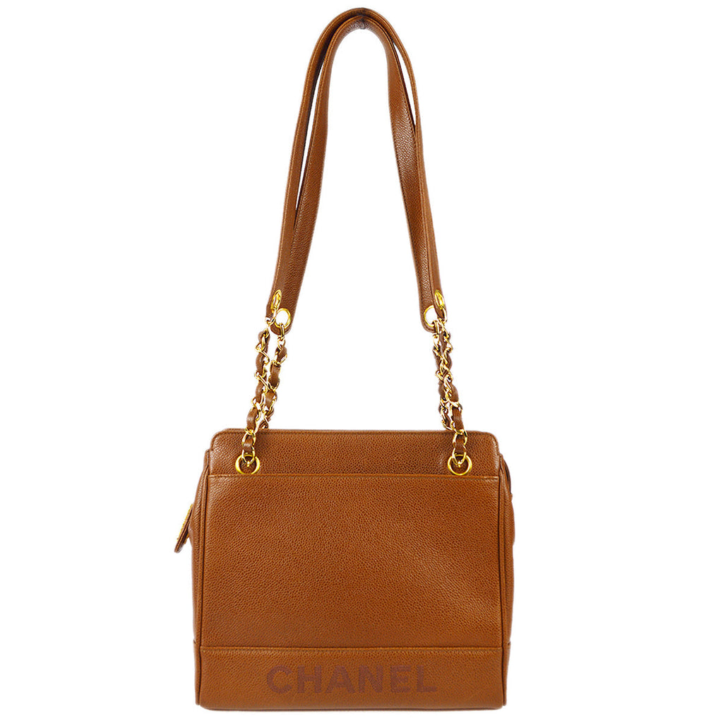 Chanel 1996-1997 Tote Bag 25 Brown Caviar
