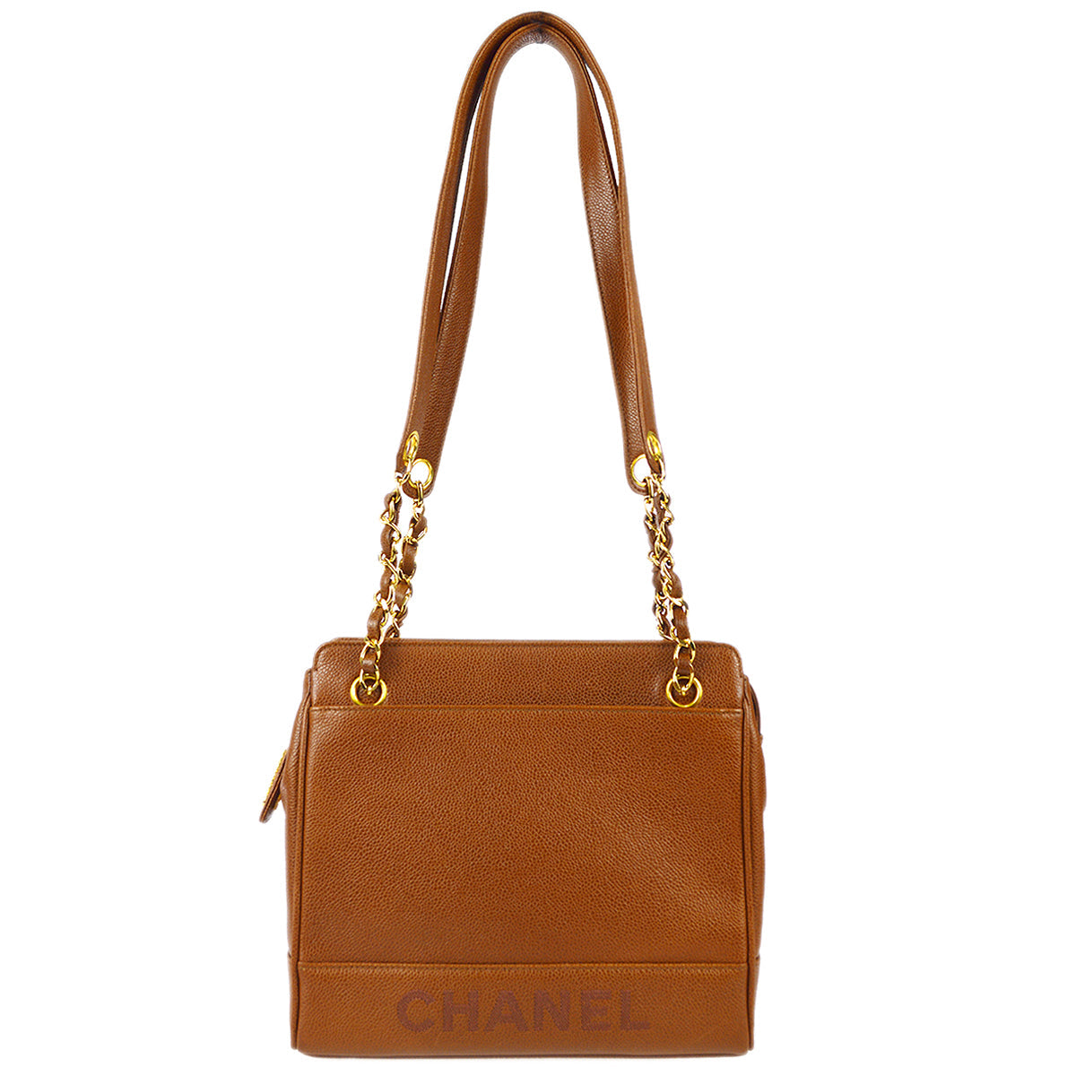Chanel 1996-1997 Tote Bag 25 Brown Caviar
