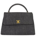 Chanel Kelly Handbag Denim Black