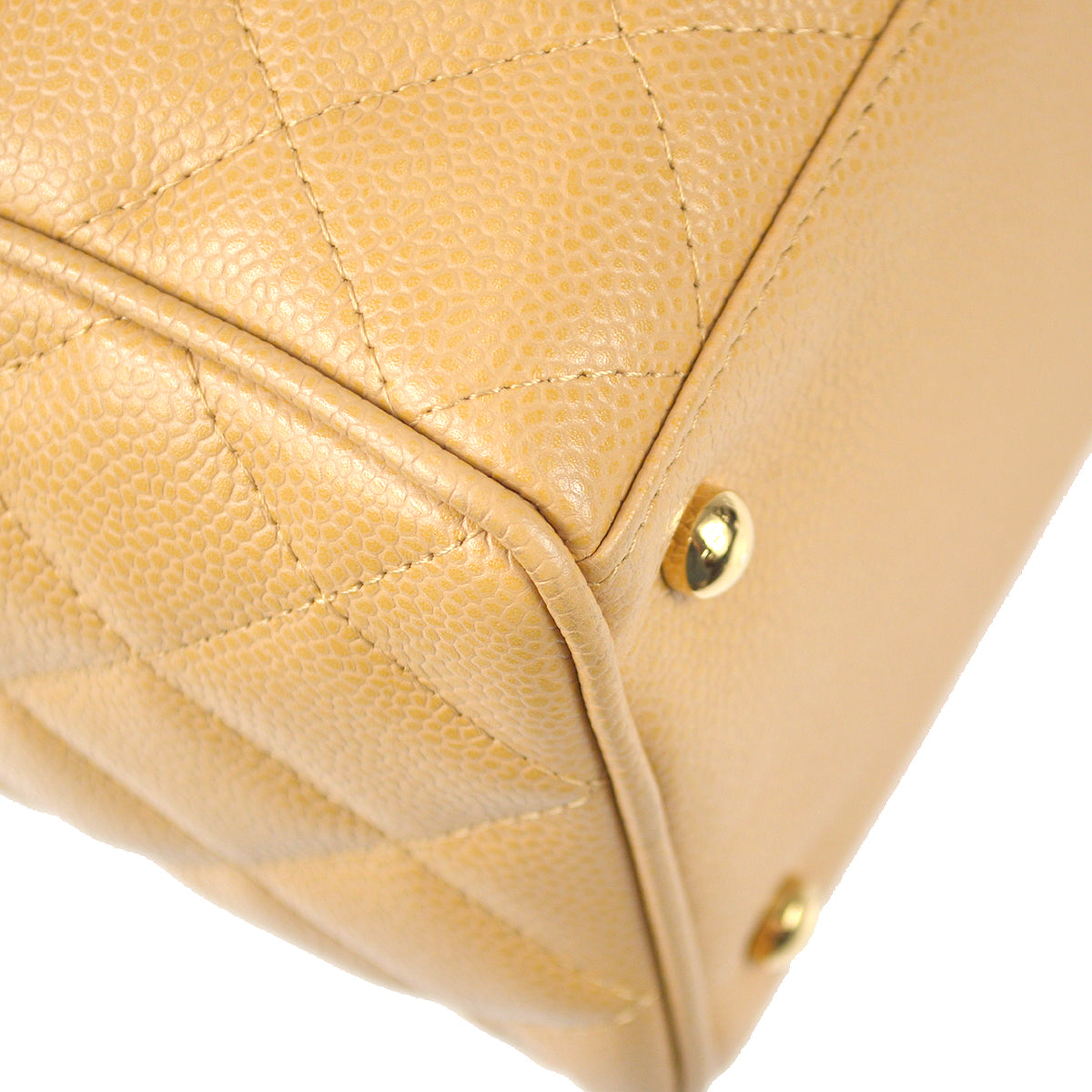 Chanel 2003-2004 Bowling Bag 37 Beige Caviar