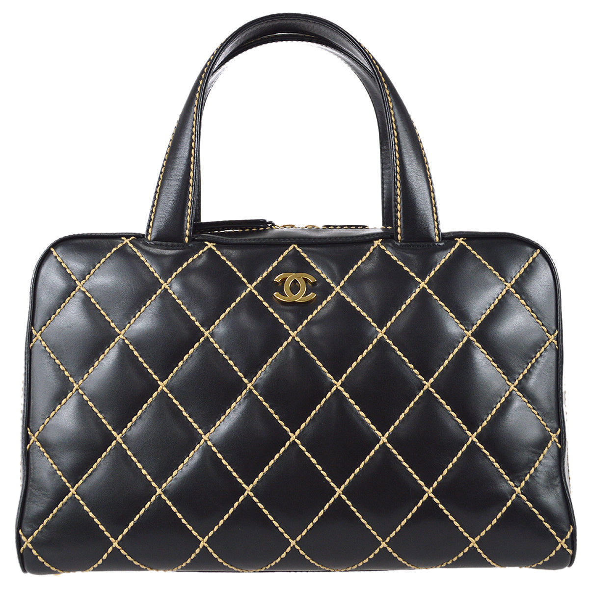 Chanel Wild Stitch Handbag Black Calfskin