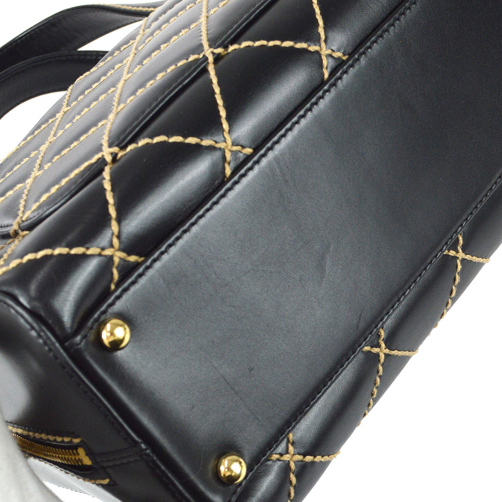 Chanel Wild Stitch Handbag Black Calfskin