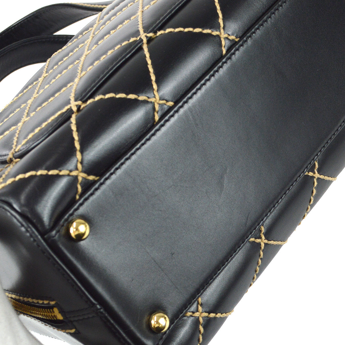 Chanel Wild Stitch Handbag Black Calfskin