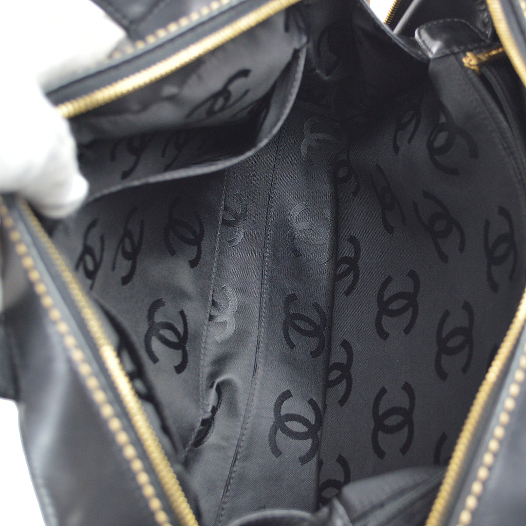 Chanel Wild Stitch Handbag Black Calfskin