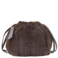 Chanel Fur Bucket Shoulder Bag Brown