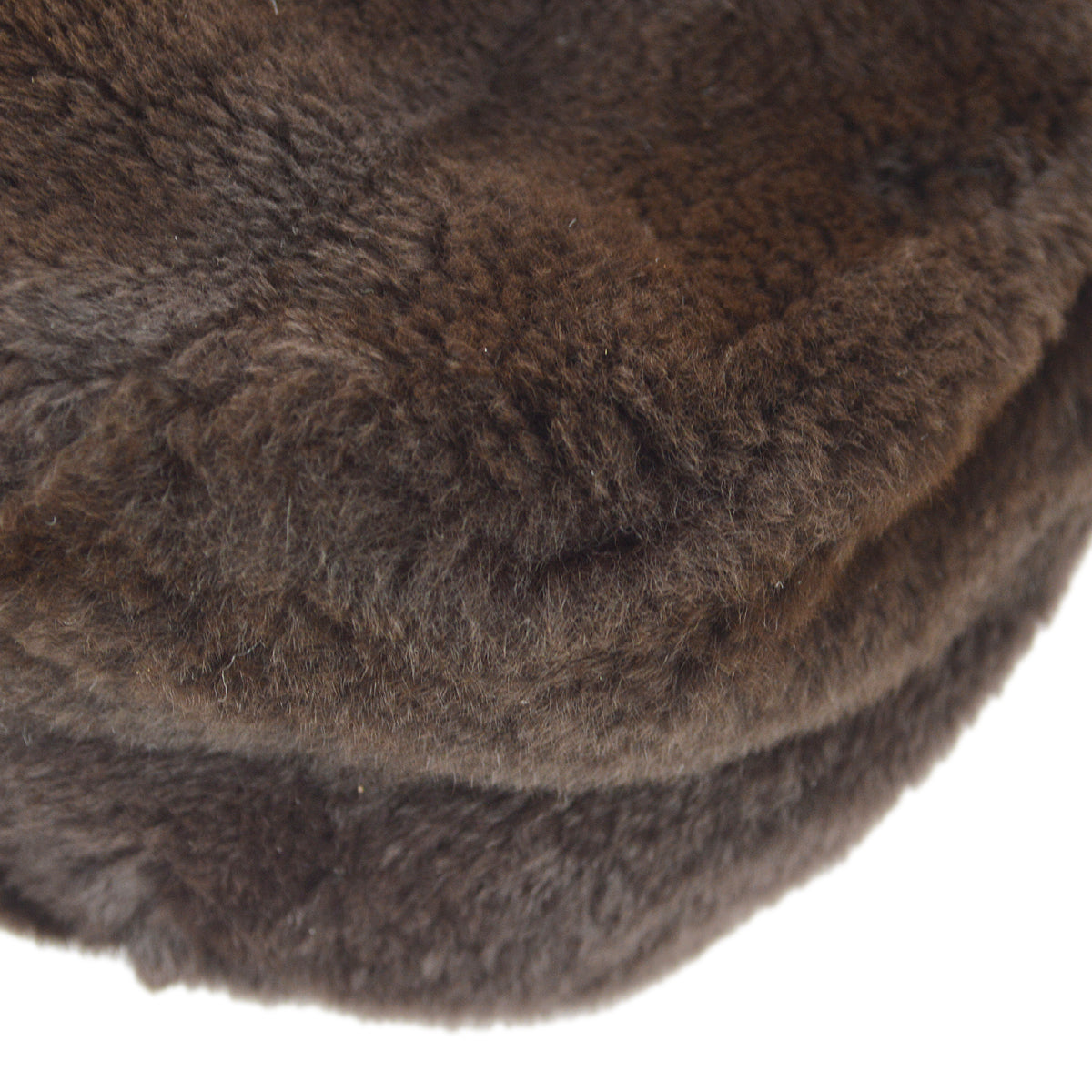 Chanel Fur Bucket Shoulder Bag Brown