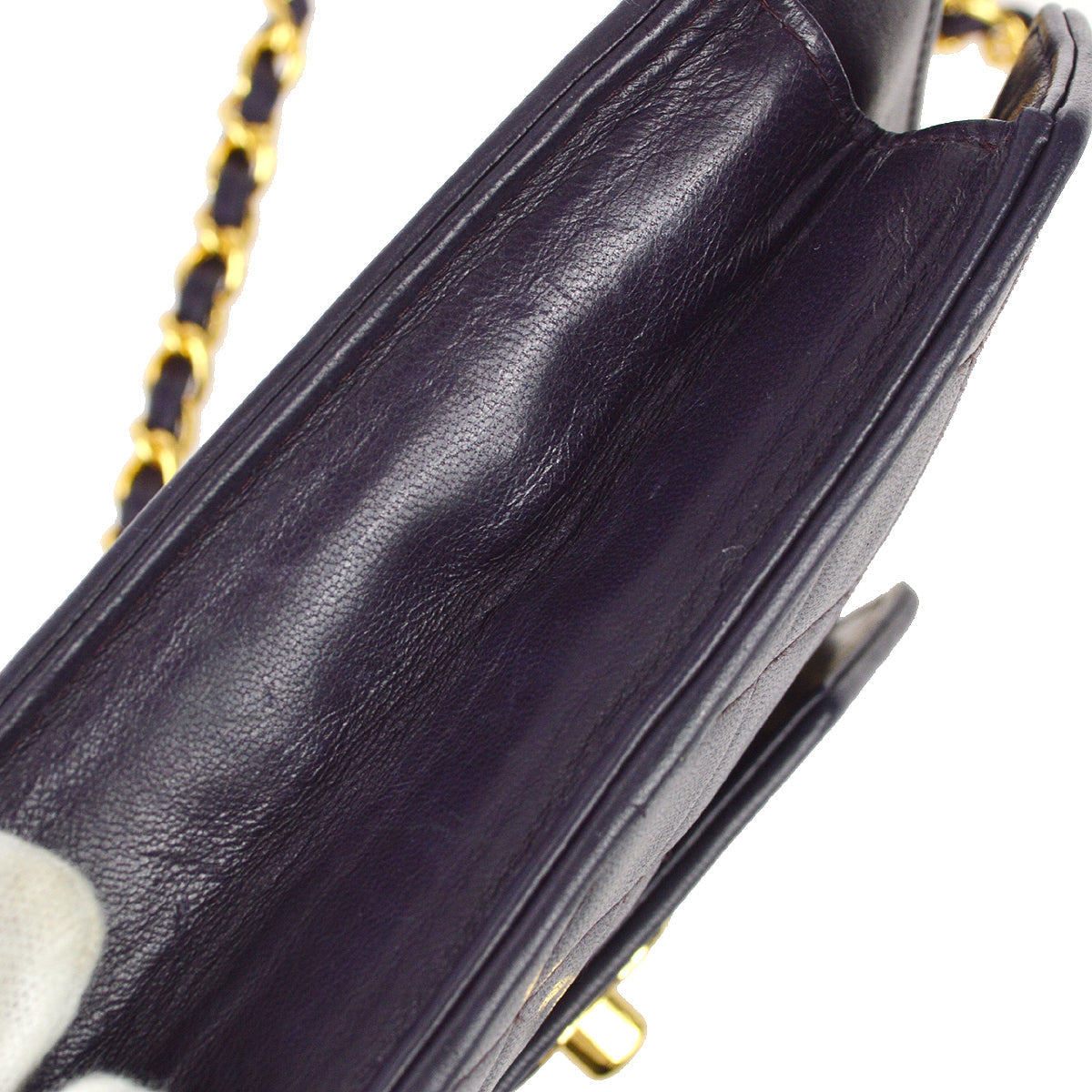 Chanel 1989-1991 Octagon Flap Bag Mini Purple Lambskin