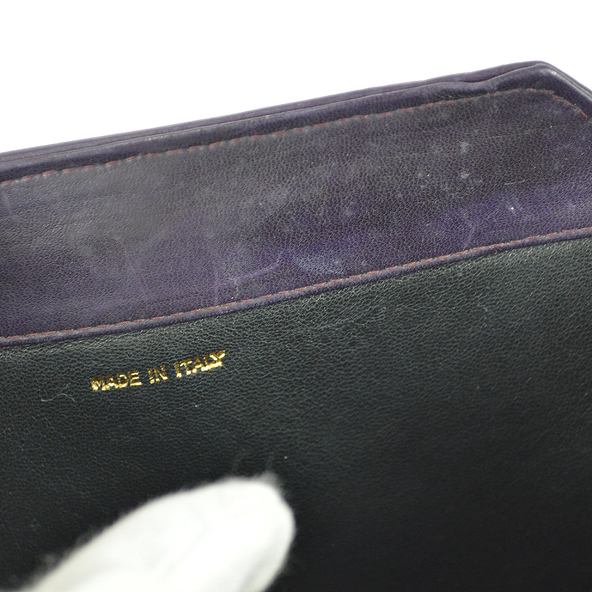 Chanel 1989-1991 Octagon Flap Bag Mini Purple Lambskin