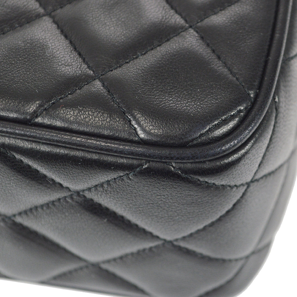 Chanel Classic Flap Bijou Chain Shoulder Bag Black Lambskin