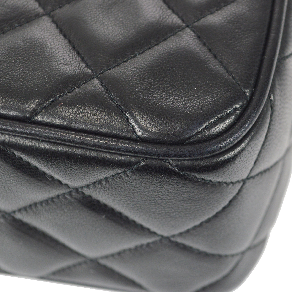 Chanel Classic Flap Bijou Chain Shoulder Bag Black Lambskin