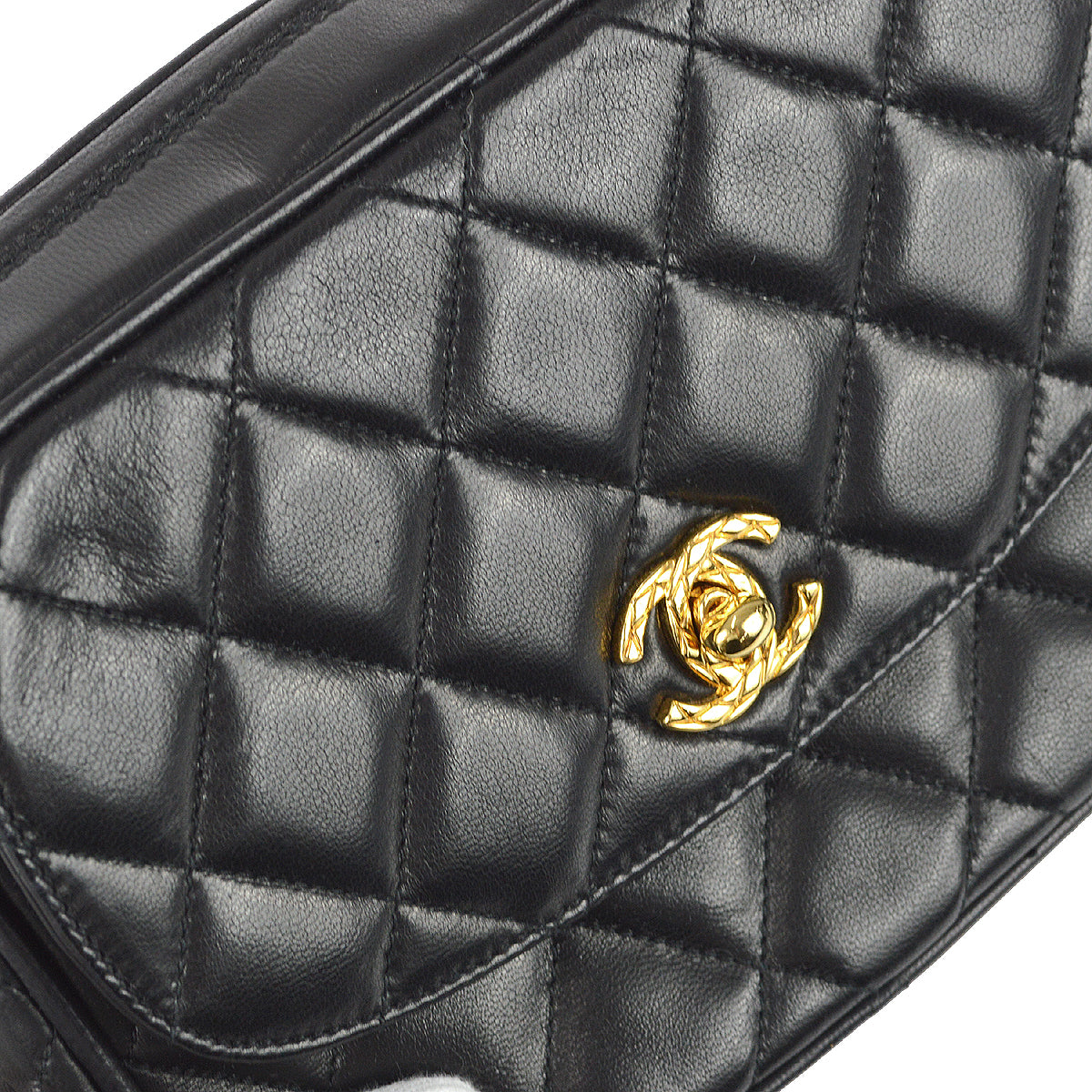 Chanel Classic Flap Bijou Chain Shoulder Bag Black Lambskin
