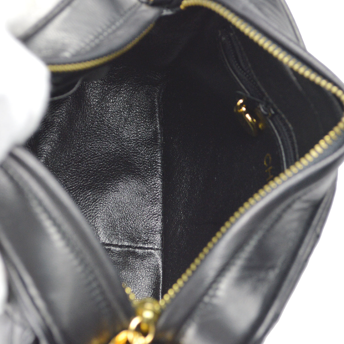 Chanel Classic Flap Bijou Chain Shoulder Bag Black Lambskin