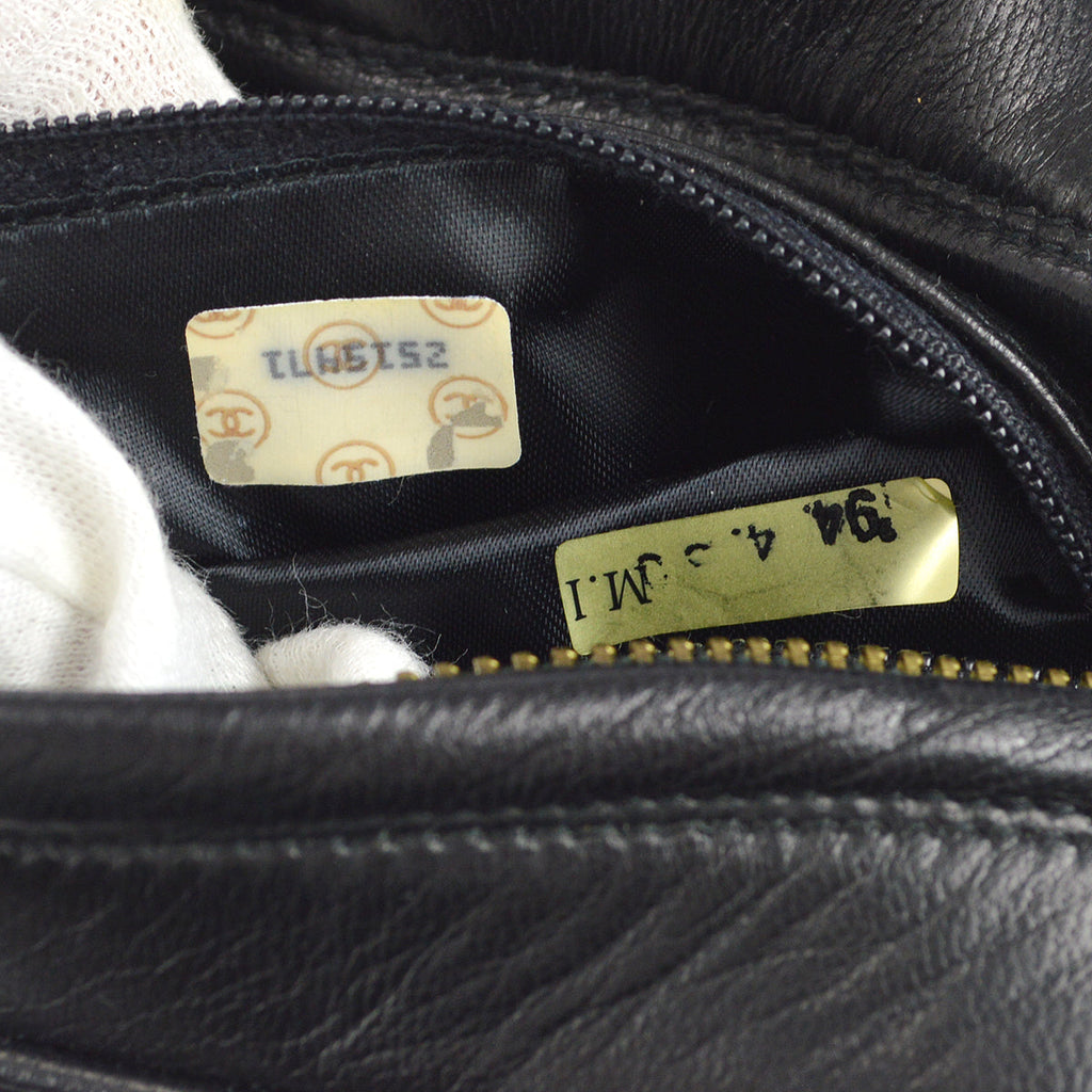 Chanel Classic Flap Bijou Chain Shoulder Bag Black Lambskin