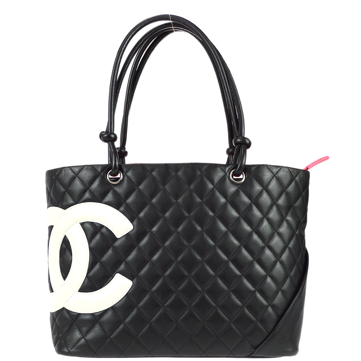 Chanel Cambon Ligne Tote Handbag Black Calfskin