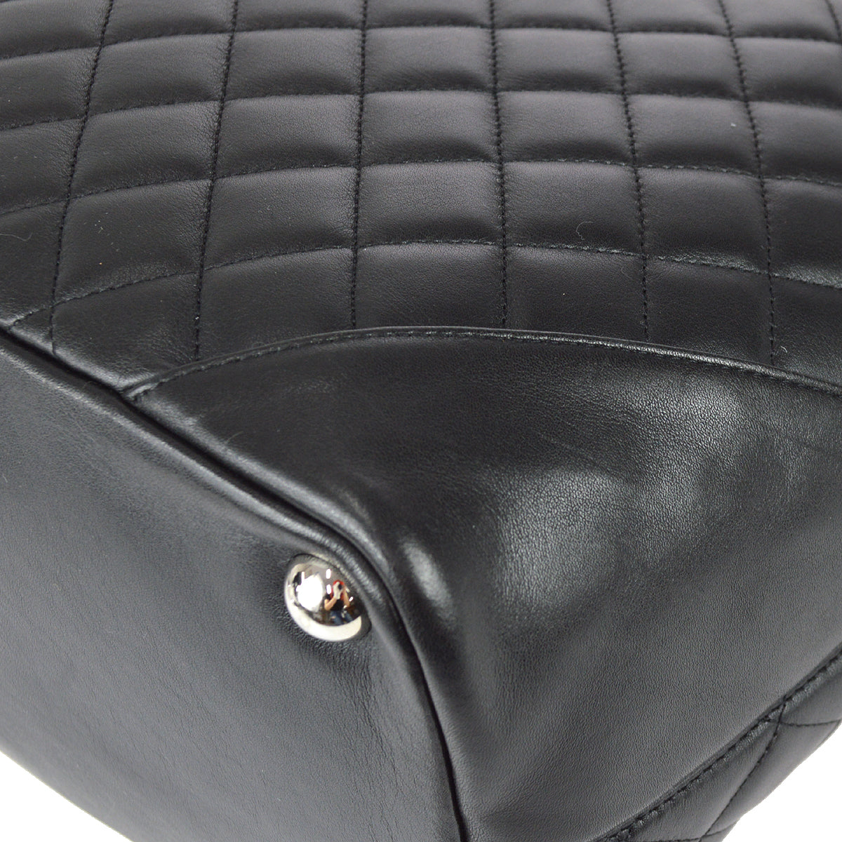 Chanel Cambon Ligne Tote Handbag Black Calfskin