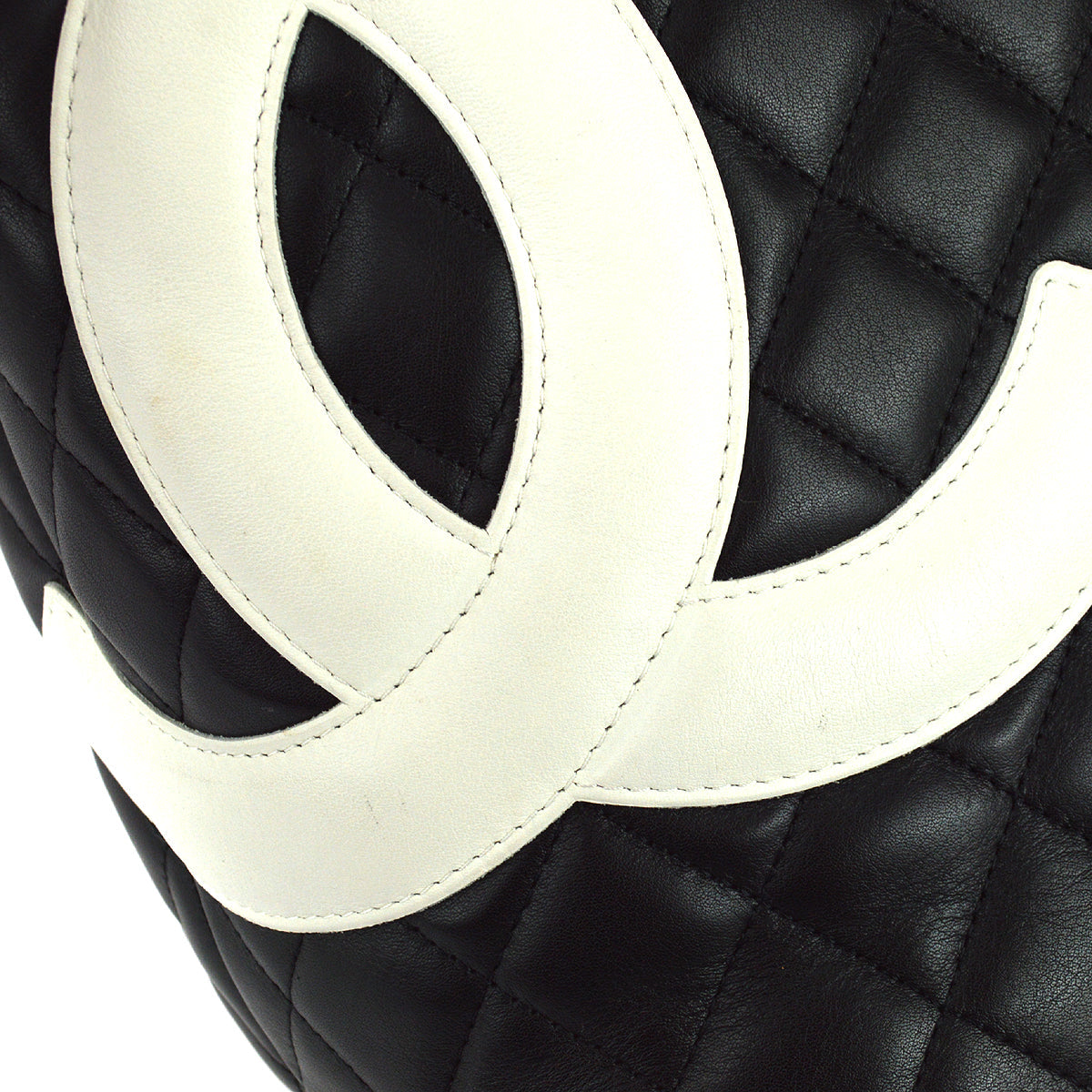 Chanel Cambon Ligne Tote Handbag Black Calfskin