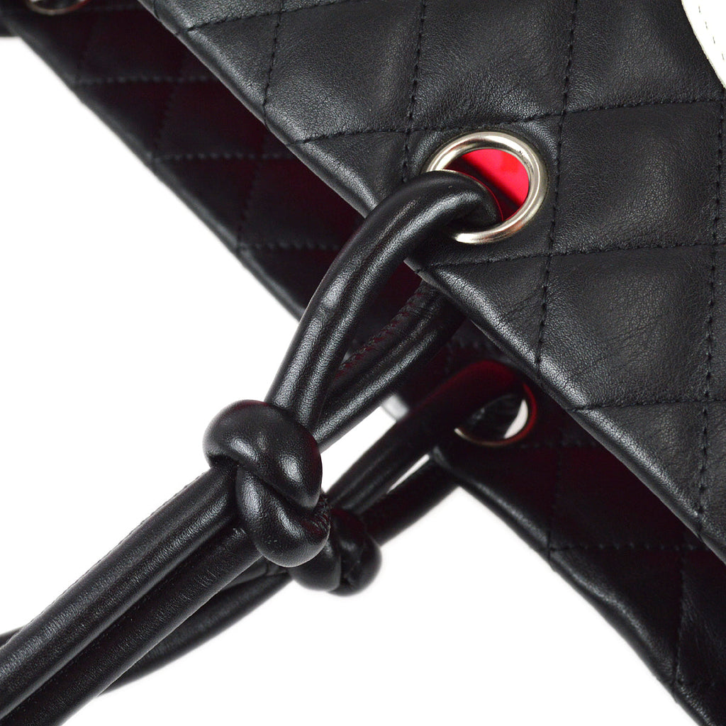 Chanel Cambon Ligne Tote Handbag Black Calfskin