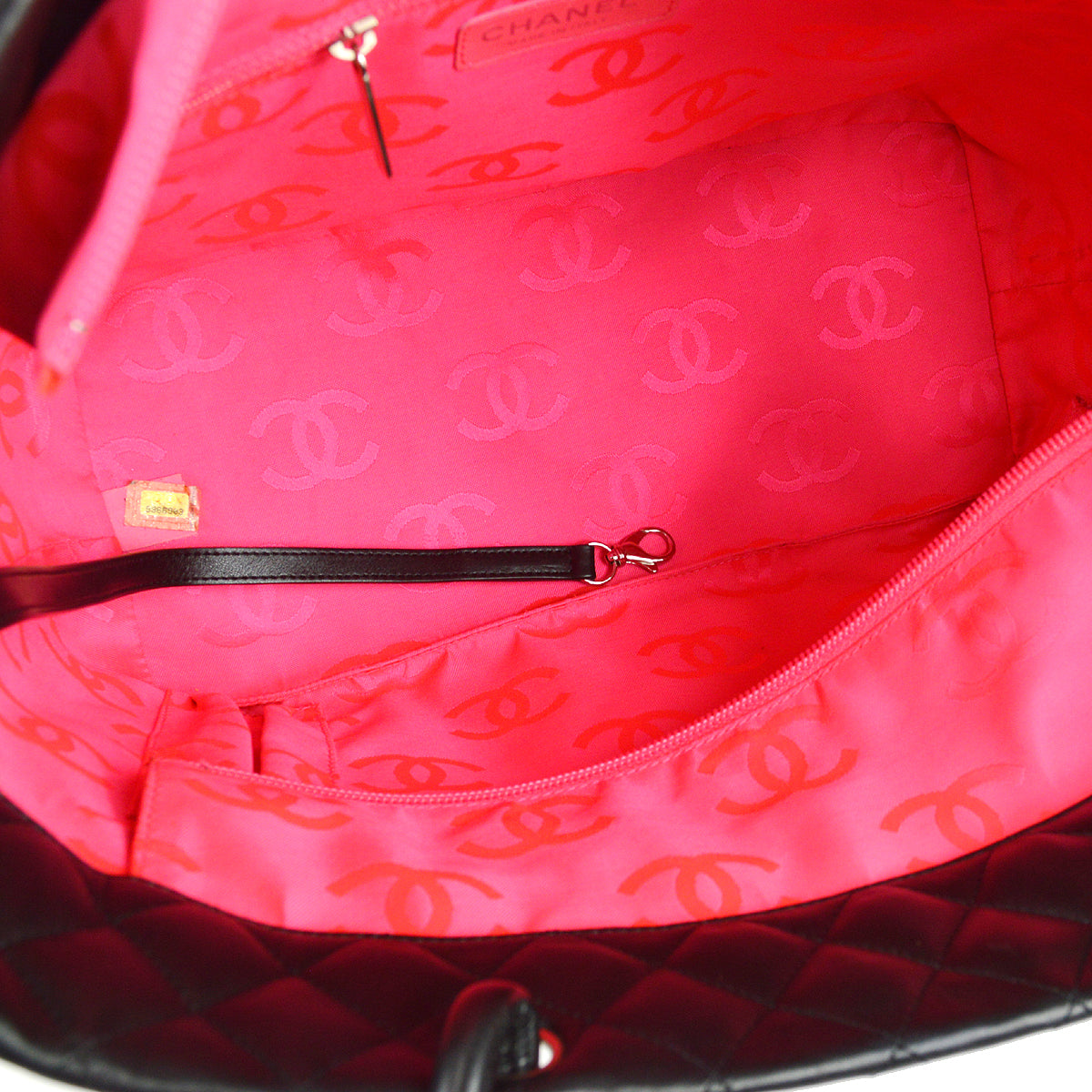 Chanel Cambon Ligne Tote Handbag Black Calfskin