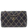 Chanel Wild Stitch Straight Flap Chain Shoulder Bag Calfskin