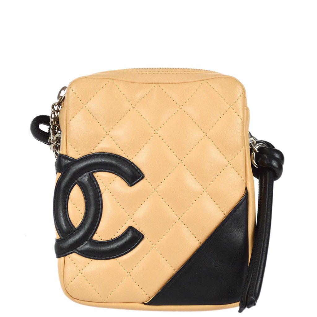Chanel Cambon Ligne Shoulder Bag Beige Calfskin