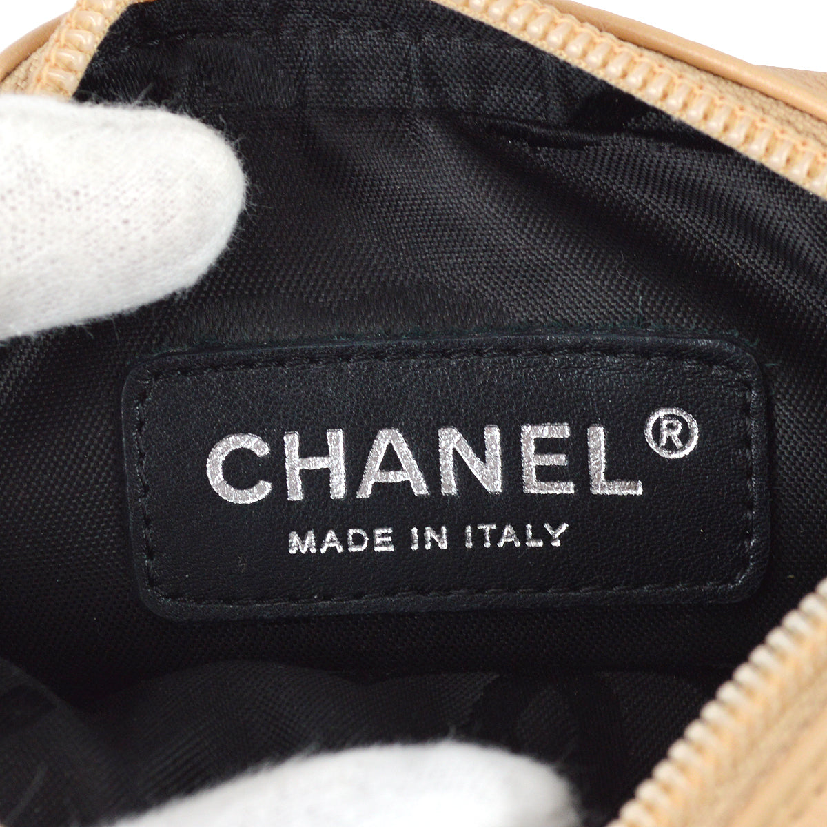 Chanel Cambon Ligne Shoulder Bag Beige Calfskin