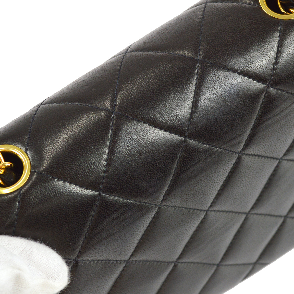Chanel 1994-1996 Black Lambskin Medium Diana Flap Bag