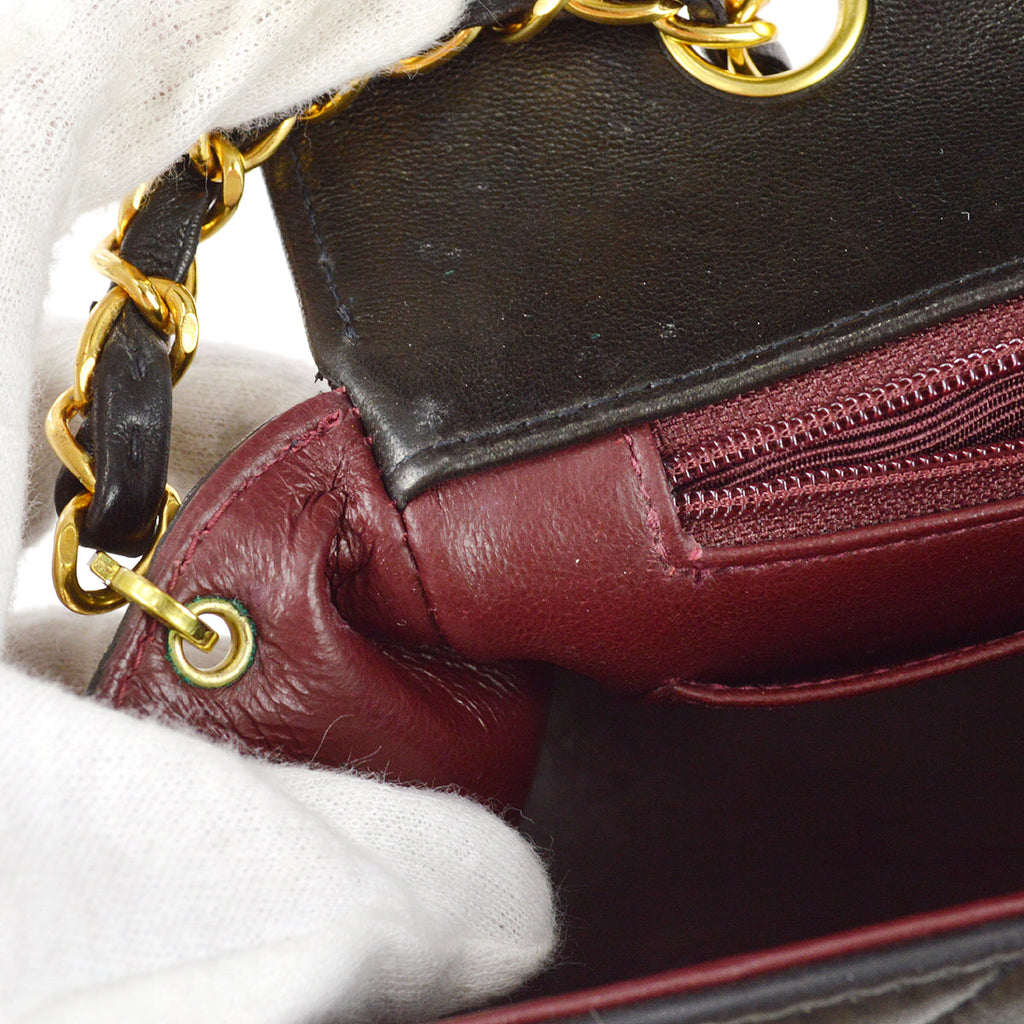 Chanel 1994-1996 Black Lambskin Medium Diana Flap Bag