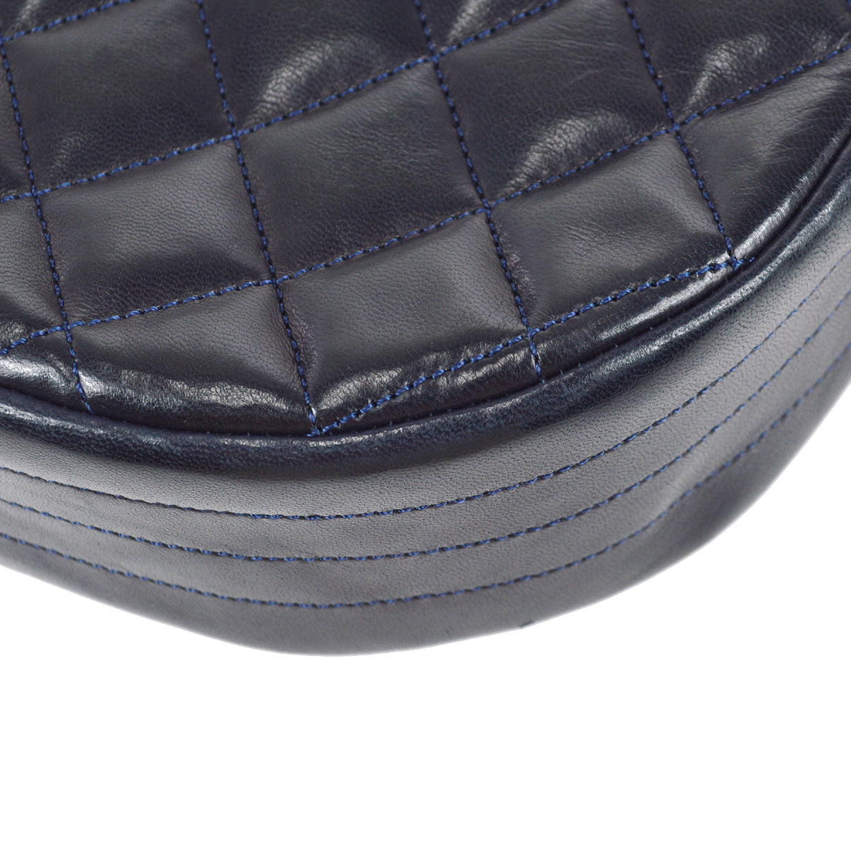 Chanel Single Chain Shoulder Bag Navy Lambskin
