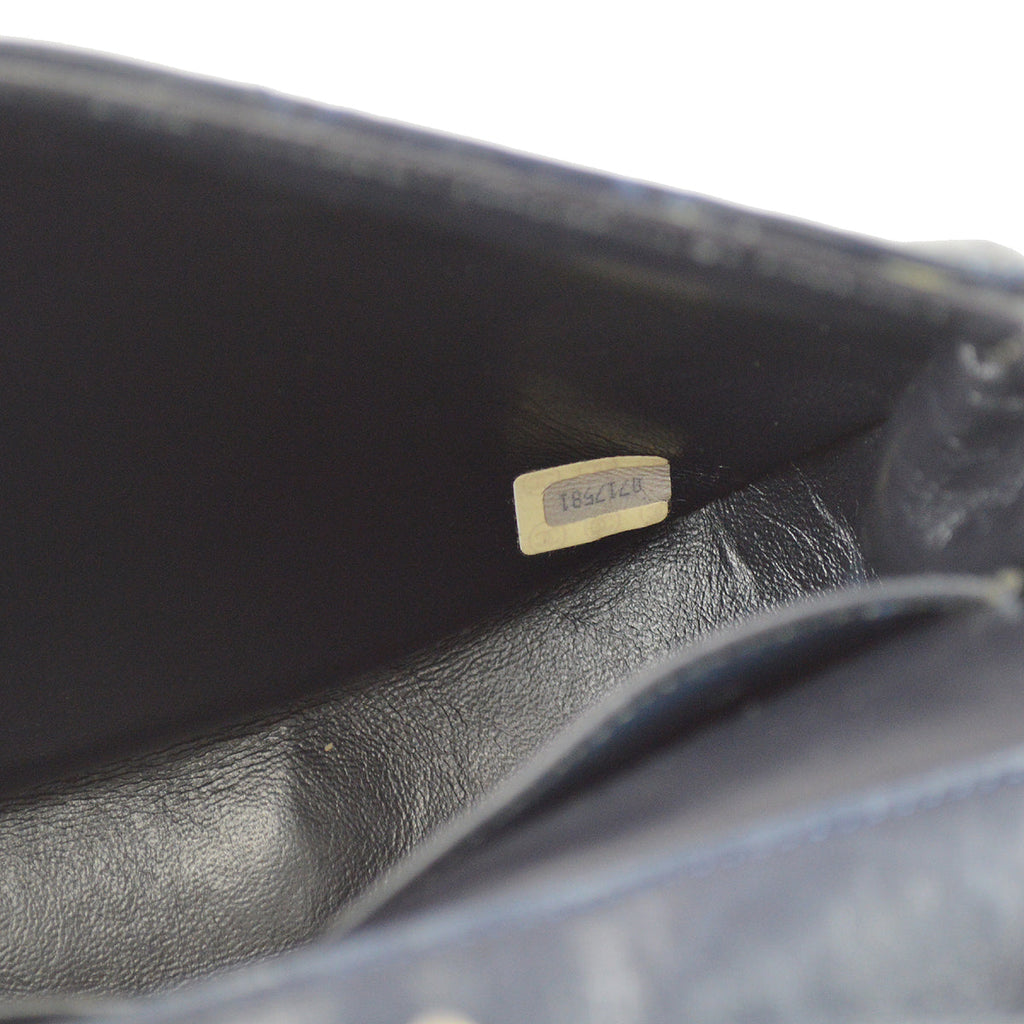 Chanel Single Chain Shoulder Bag Navy Lambskin