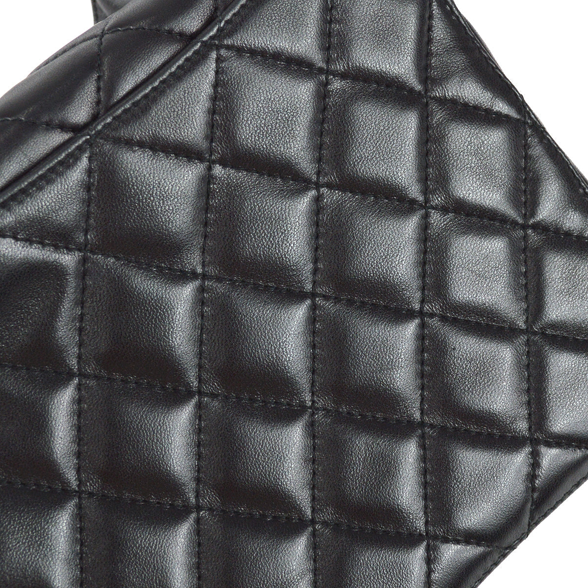 Chanel Straight Flap Shoulder Bag Black Lambskin