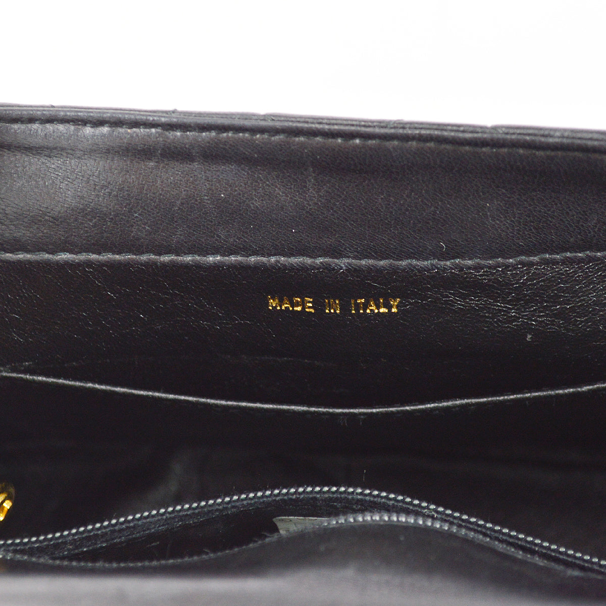 Chanel Straight Flap Shoulder Bag Black Lambskin